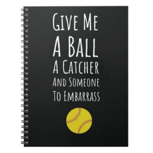 Grappige Softbal Pitcher Gifts Meisje Sport Team F Notitieboek