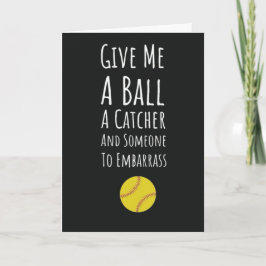 Grappige Softbal Pitcher Kaarten Speler Sport Meis