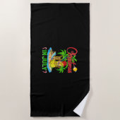 Grappige Softbal Santa Hat Hawaiian Kerstmis in ju Strandlaken (Voorkant)