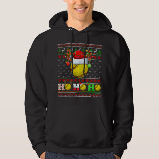 Grappige Softball Bal Kerstboom Lichten Lelijke Ke Hoodie