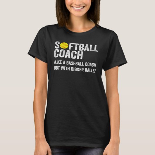 Grappige Softball Coach Definitie Papa & Mam Honkb T-shirt (Voorkant)