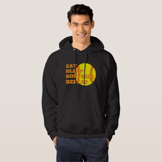 Grappige Softball Hoodie - Custom Baseball Design (Voorkant volledig)