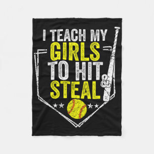 Grappige Softbalmoeder Ik Leer Mijn Meisjes Te Sla Fleece Deken
