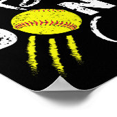 Grappige Softll Game Speler Sportliefhebber Cadeau Poster (Hoek)