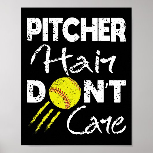 Grappige Softll Game Speler Sportliefhebber Cadeau Poster (Voorkant)
