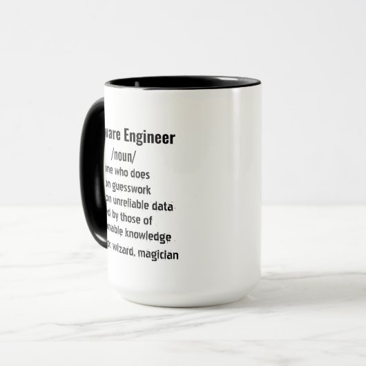 Grappige Software Engineer Definition cadeau manne Mok (Voorkant links)