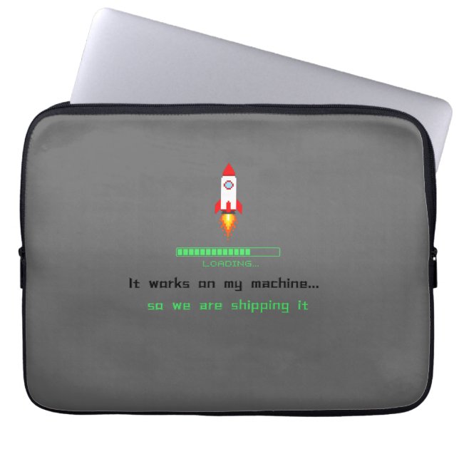 Grappige Software Engineer Versie Het Is Uit  Laptop Sleeve (Voorkant)