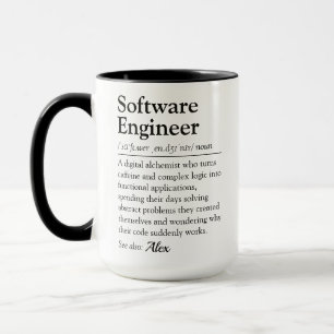 Grappige software engineer woordenboek definitie mok