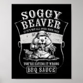 Grappige Soggy Beaver BBQ als het niet allemaal ov Poster (Voorkant)