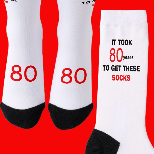 Grappige sokken voor mannen 80ste verjaardag