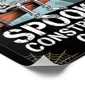 Grappige Soky Skelet Arbeiders Halloween Bouw Poster (Hoek)