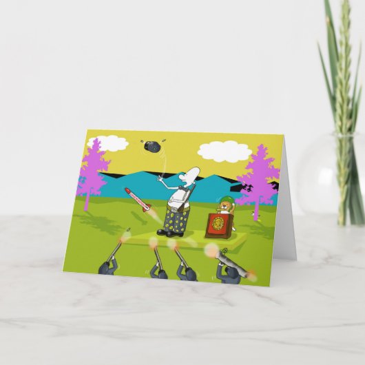 Grappige soldaat felicitatiekaart kaart (Voorkant)