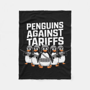 Grappige Soldaat Pinguïns Tegen Tarieven Sarcastis Fleece Deken