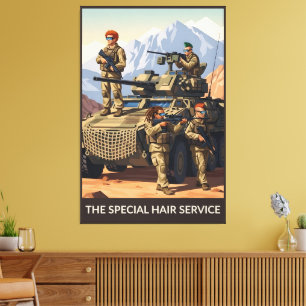 Grappige soldatenposter canvasprint canvas afdruk