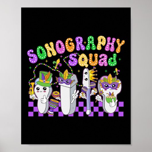 Grappige Sonografie Squad Mardi Gras Carnaval Sono Poster (Voorkant)