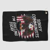 Grappige sorry communisten die ik grillen vandaag golfhanddoek (Horizontaal)