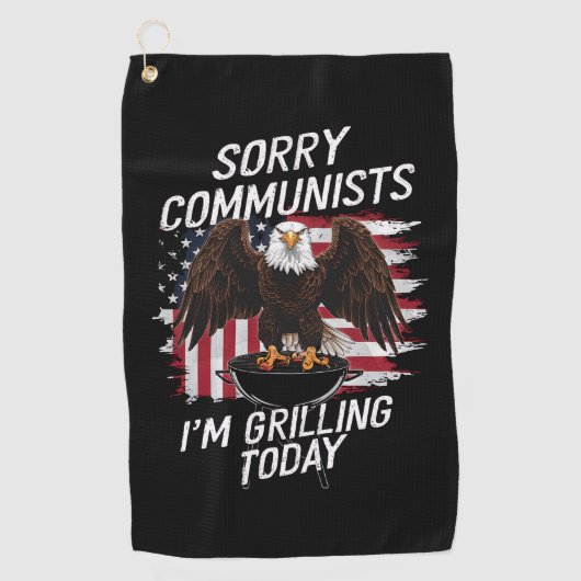 Grappige sorry communisten die ik grillen vandaag golfhanddoek (Voorkant)