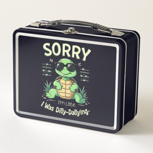 Grappige Sorry Dat Ik Te Laat Ben Schildpad met Re (Voorkant)