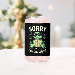 Grappige Sorry Dat Ik Te Laat Ben Schildpad met Re Blikvorm Glas