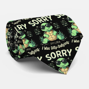 Grappige Sorry Dat Ik Te Laat Ben Schildpad met Re Stropdas