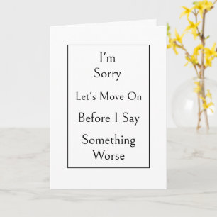 Grappige Sorry Kaart, Modern Minimalistisch Kaart