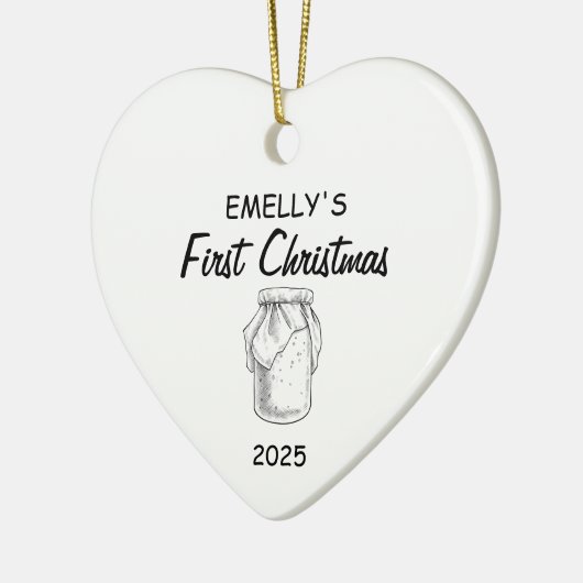 Grappige Sourdough naam Kerstmis, Sourdough Keramisch Ornament (Links)