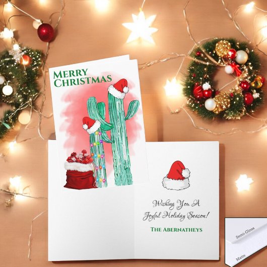 Grappige Southwest Prettig Kerstfeest Saguaro Cact Feestdagen Kaart