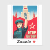 Grappige  Sovjet Sovjet-Russische Koude Oorlog Hum Sticker (Vel)