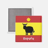 Grappige Spaanse Bull & Sun España Vlag Magneet (Voorkant / Achterkant)