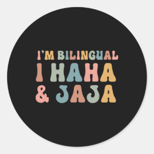 Grappige Spaanse leraar Groovy ik ben tweetalig ik Ronde Sticker