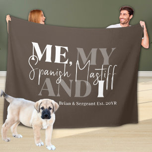 Grappige Spaanse Mastiff Vader Opgerichte Vet Schr Fleece Deken