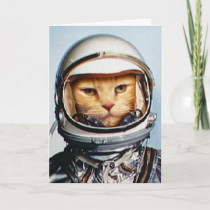 Grappige "Space Cat" verjaardag Kaart