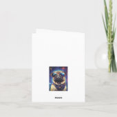 Grappige Space Pug met zonnebril Custom Birthday Kaart (Achterkant)