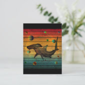 Grappige Space Shark Briefkaart (Staand voorkant)