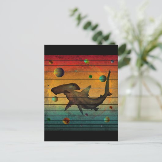 Grappige  Space Shark Briefkaart (Staand voorkant)