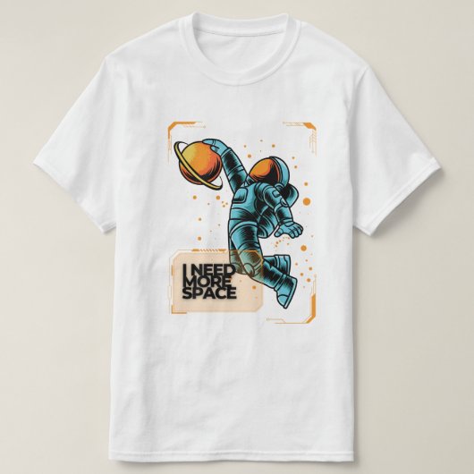grappige Space Slam Dunk T-shirt (Design voorkant)