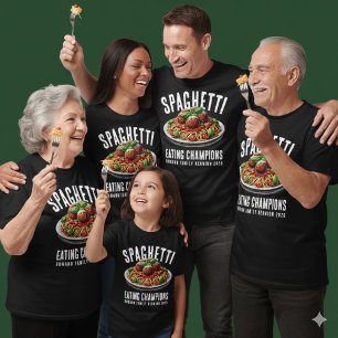 Grappige Spaghetti Eet Kampioen Familie Reünie T-shirt