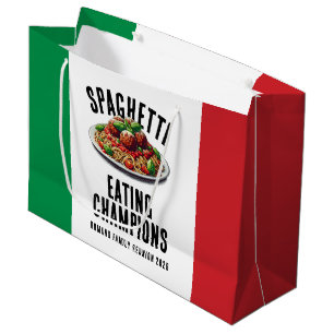 Grappige Spaghetti Eet Kampioenen Familie Reünie Groot Cadeauzakje
