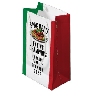 Grappige Spaghetti Eet Kampioenen Familie Reünie Klein Cadeauzakje