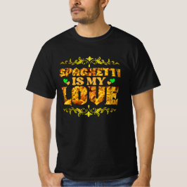 grappige spaghetti is mijn liefde design t-shirt