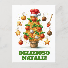 Grappige spaghetti kerstboom Delizioso Natale! Briefkaart