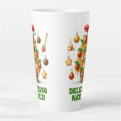 Grappige spaghetti kerstboom Delizioso Natale! Latte Mok (Voorkant)