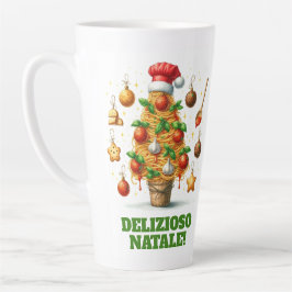 Grappige spaghetti kerstboom Delizioso Natale! Latte Mok