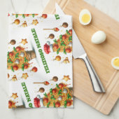 Grappige spaghetti kerstboom Delizioso Natale! Theedoek (Quarter Fold)