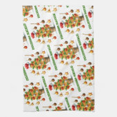 Grappige spaghetti kerstboom Delizioso Natale! Theedoek (Verticaal)