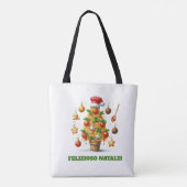 Grappige spaghetti kerstboom Delizioso Natale! Tote Bag (Achterkant)