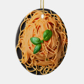 Grappige Spaghetti Pun Kerstmis Keramisch Ornament (Rechts)