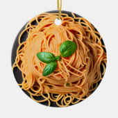 Grappige Spaghetti Pun Kerstmis Keramisch Ornament (Voorkant)