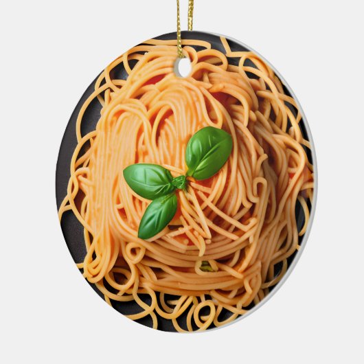 Grappige Spaghetti Pun Kerstmis Keramisch Ornament (Links)