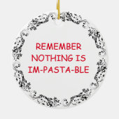 Grappige Spaghetti Pun Kerstmis Keramisch Ornament (Achterkant)